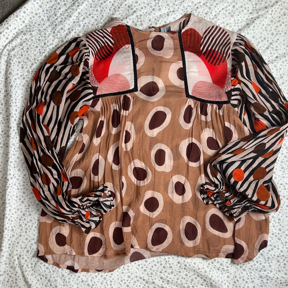 Blank London Flowy Blouse Anthropologie M Boho Chic Artsy